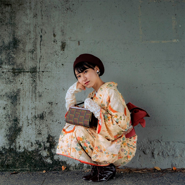 着物レンタル京越のレトロ着物レンタルコーデ1